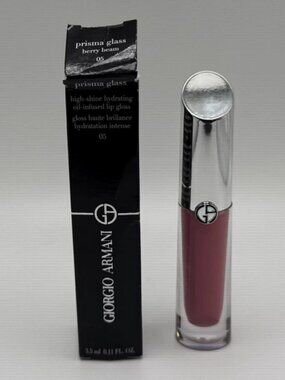 Giorgio Armani Prisma Glass High-Shine Lip Gloss ~ 05 BERRY BEAM ~ .11 Fl Oz